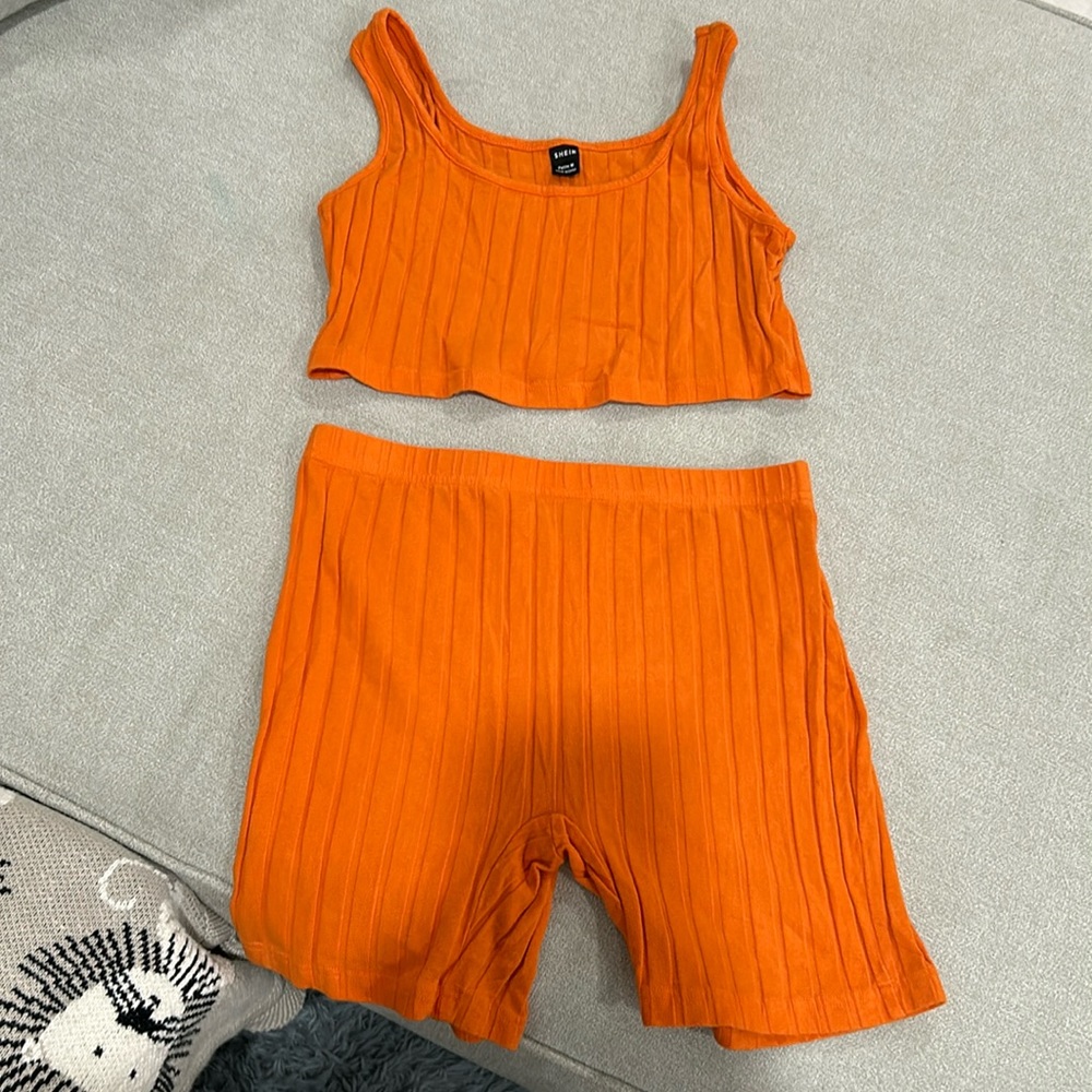 Two piece orange outfit set
